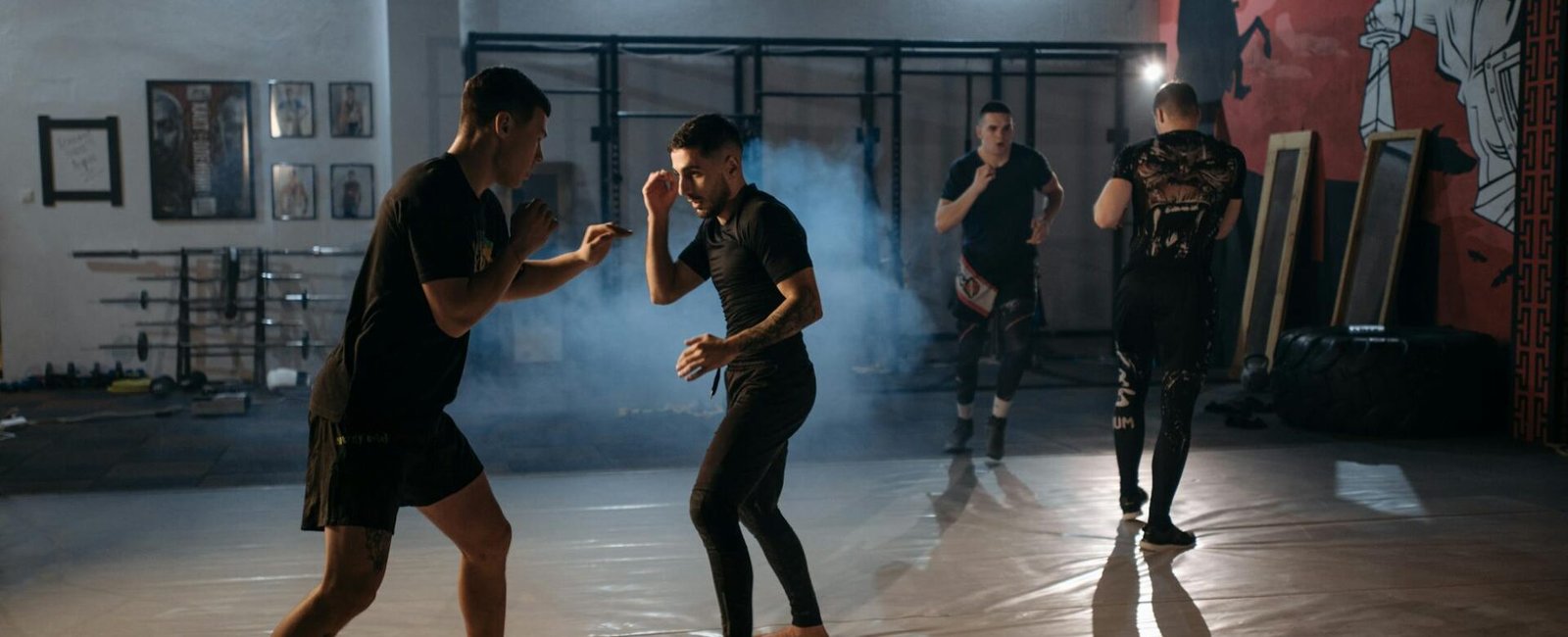 men training in an mma gym